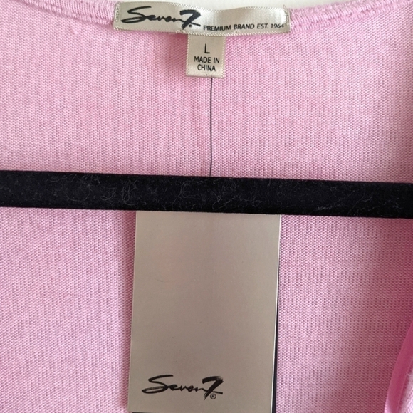 Nwt Seven 7 Pink Faux Wrap Sweater L - Picture 8 of 9